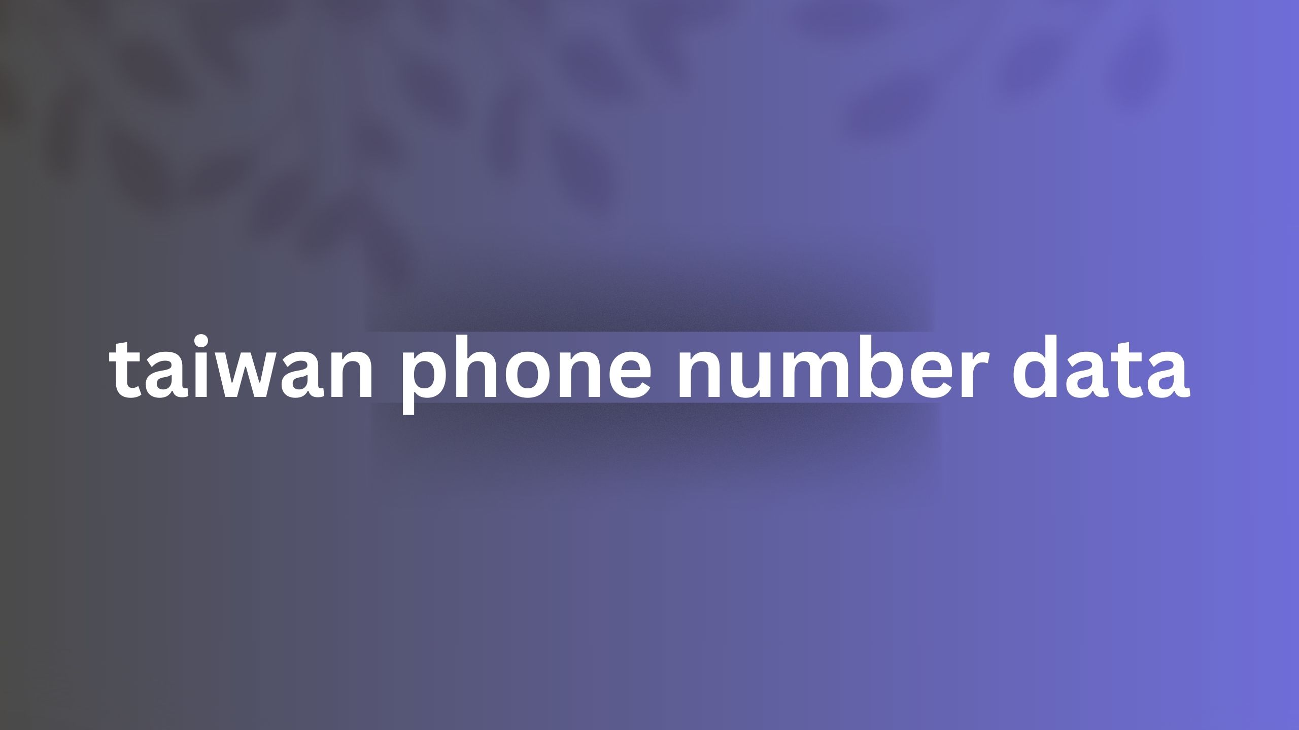 taiwan phone number data