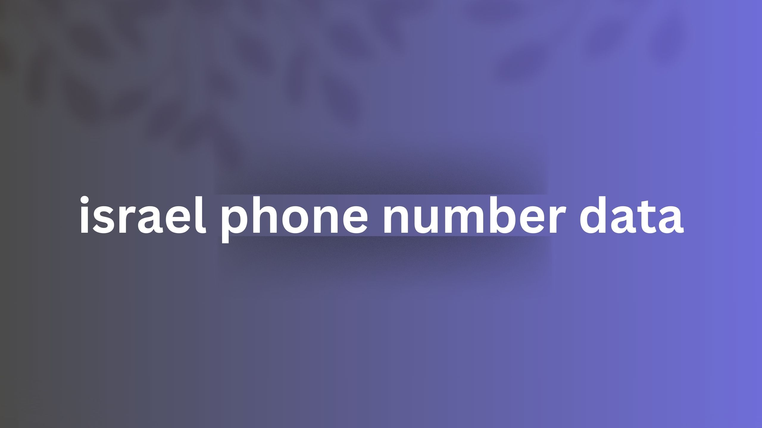 israel phone number data