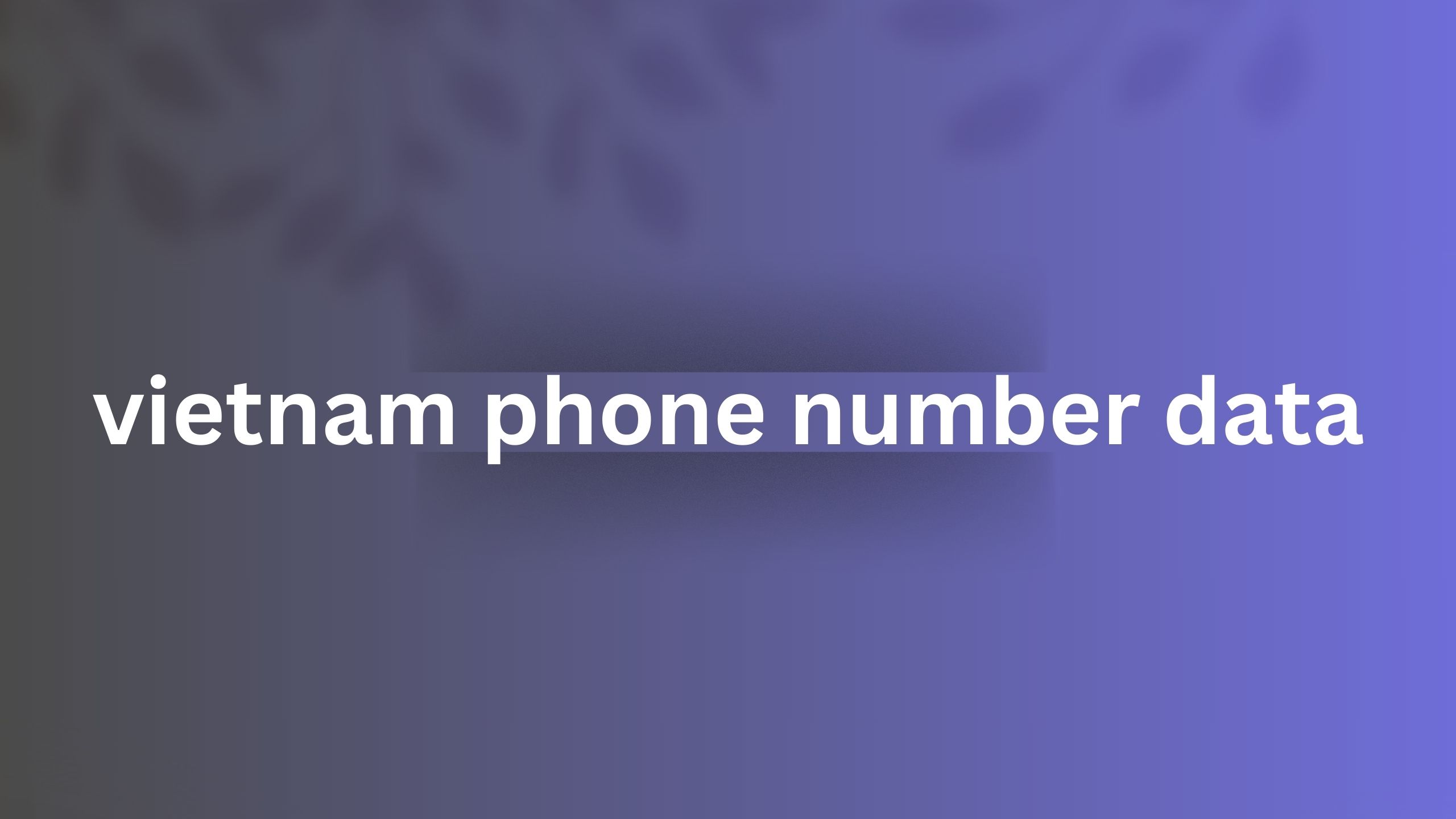 vietnam phone number data