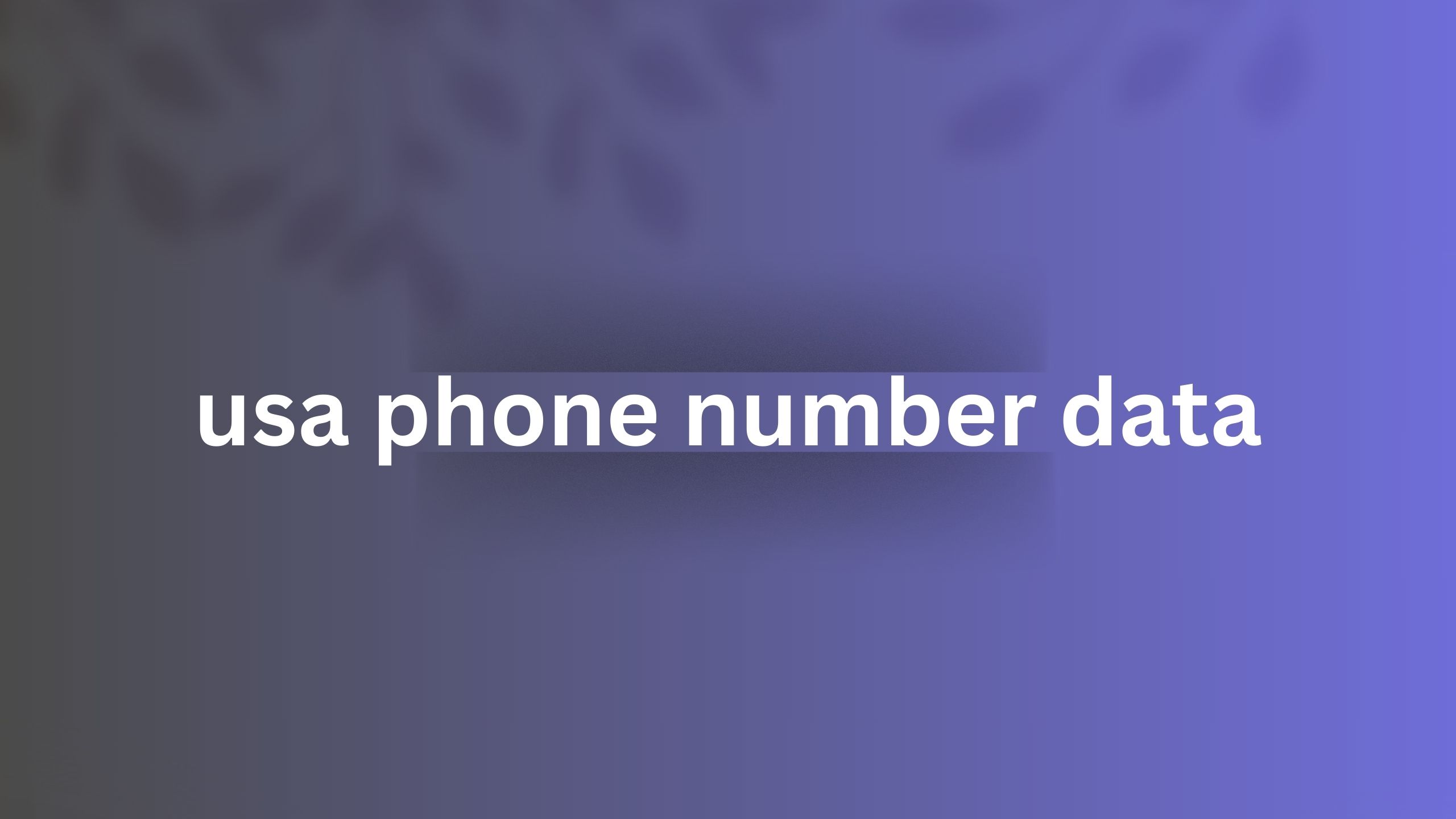 usa phone number data