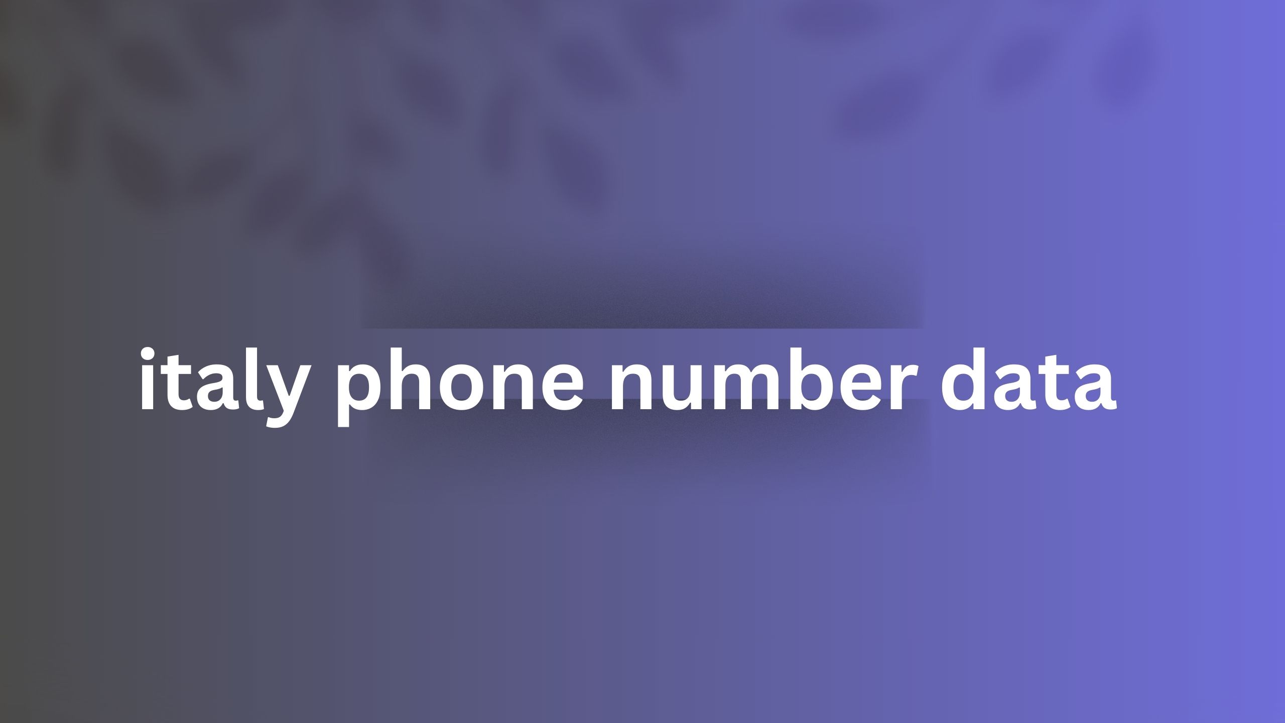 italy phone number data